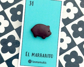 Marranito Pin | Puerquito Pin | Pan Dulce Anstecknadel | Mexikanisches süßes Brot | Latein Foodie Geschenk | Panaderia Cookie Pin | Handgemachter Pin aus Polymer Clay