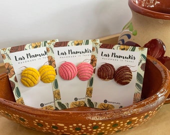 Concha Clay Earrings | Pan Dulce Clay Earrings | Mexican Sweet Bread Earrings | Handmade Polymer Clay Earrings | Nickel Free