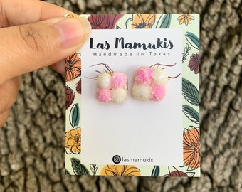 Small Mexican Marshmallow Cookie Studs | Arcoiris Galletas | Cookie Earrings | Food Earrings | Handmade Polymer Clay Earrings | Nickel Free
