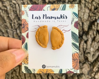 Empanada Studs | Mexican Food Earrings | Hispanic Food Earrings | Fun Food Earrings | Handmade Polymer Clay Earrings | Nickel Free