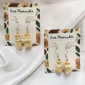 Tamale Dangle Earrings | Mexican Food Earrings | Handmade Polymer Clay Earrings | Nickel Free