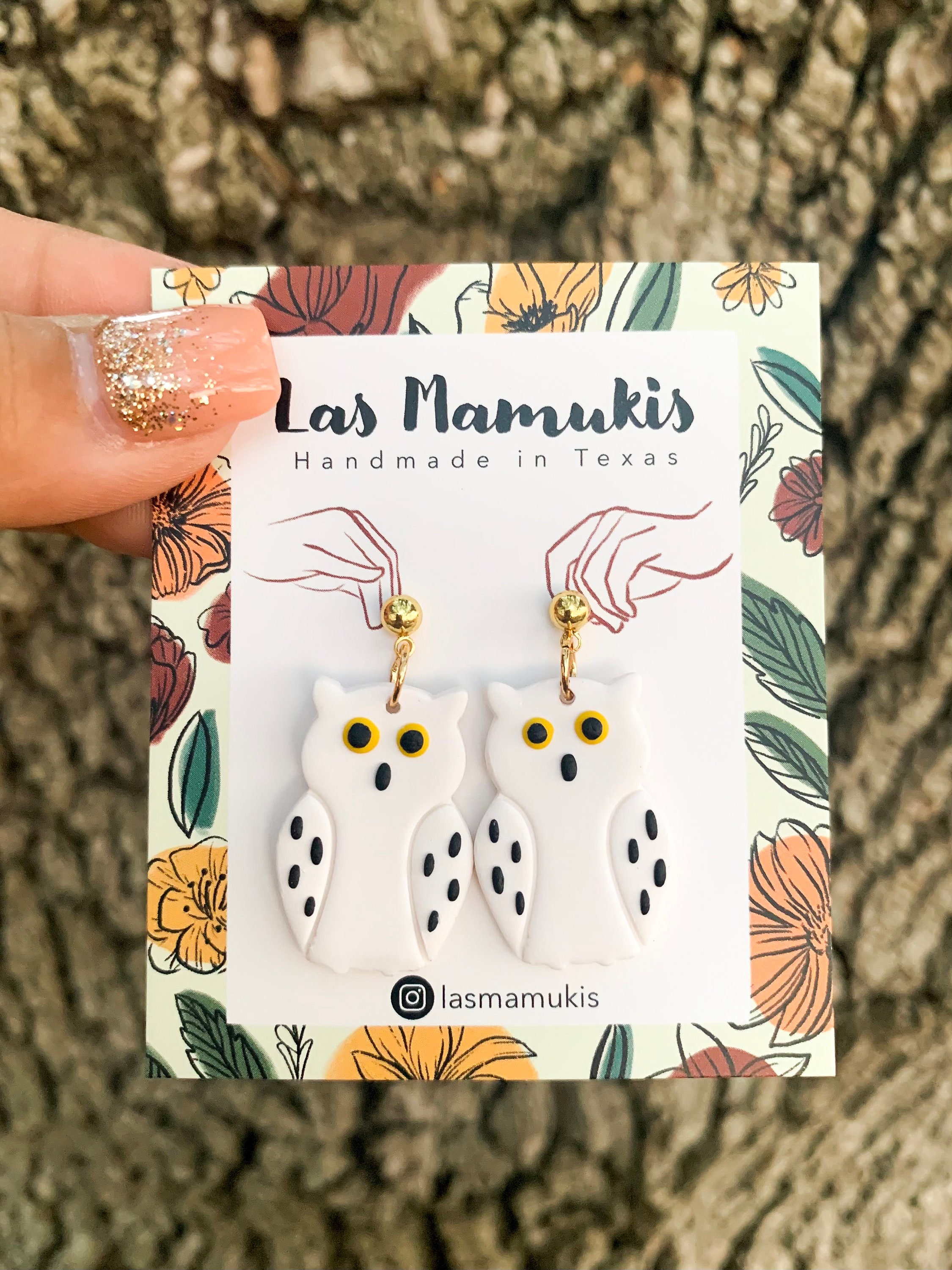 Snowy Owl Earrings | White Owl Earrings | Handmade Clay Earrings | Bookish Earrings | Bookish Gifts 