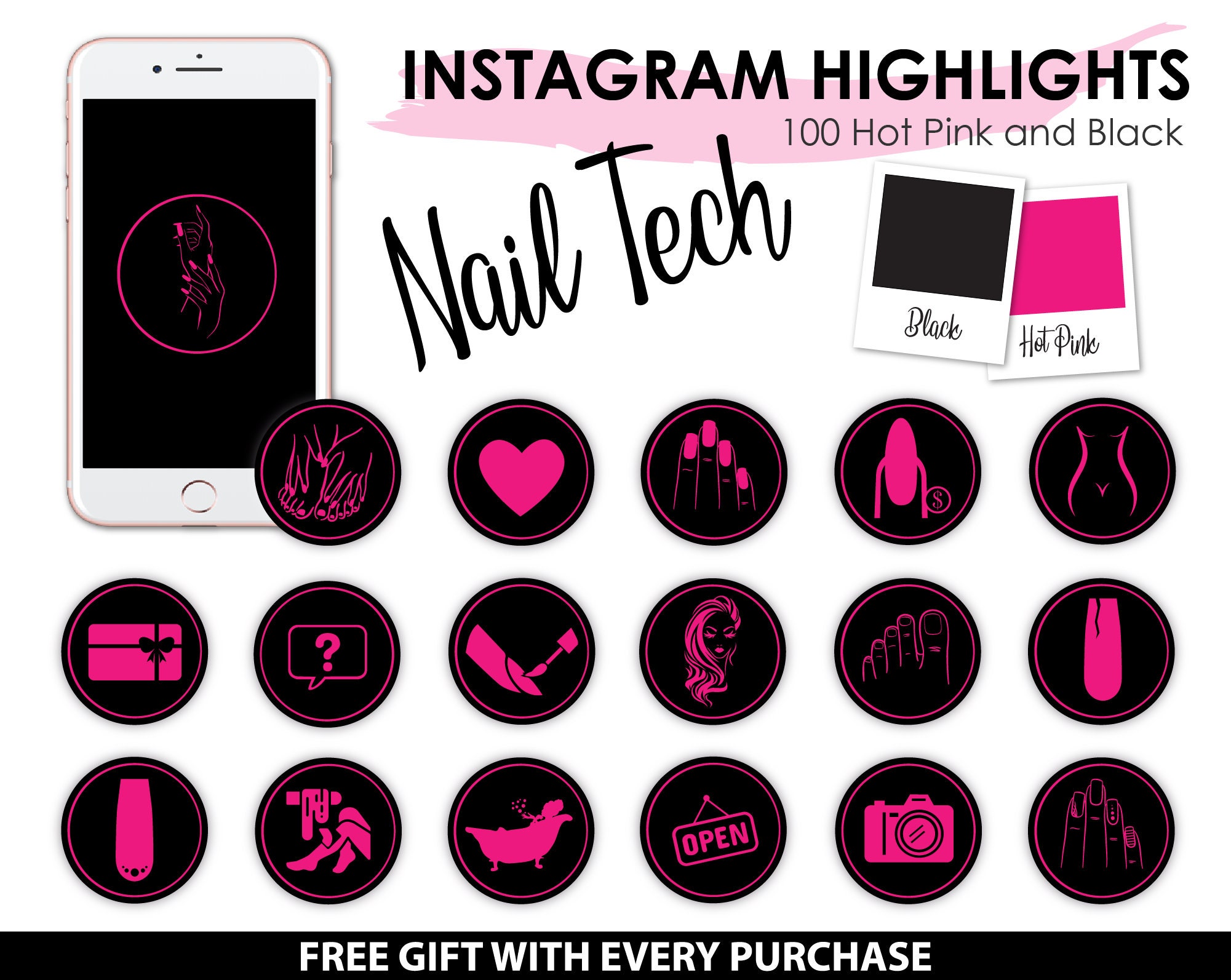 Nail Tech Instagram Story Highlight Icons Instagram Story Etsy