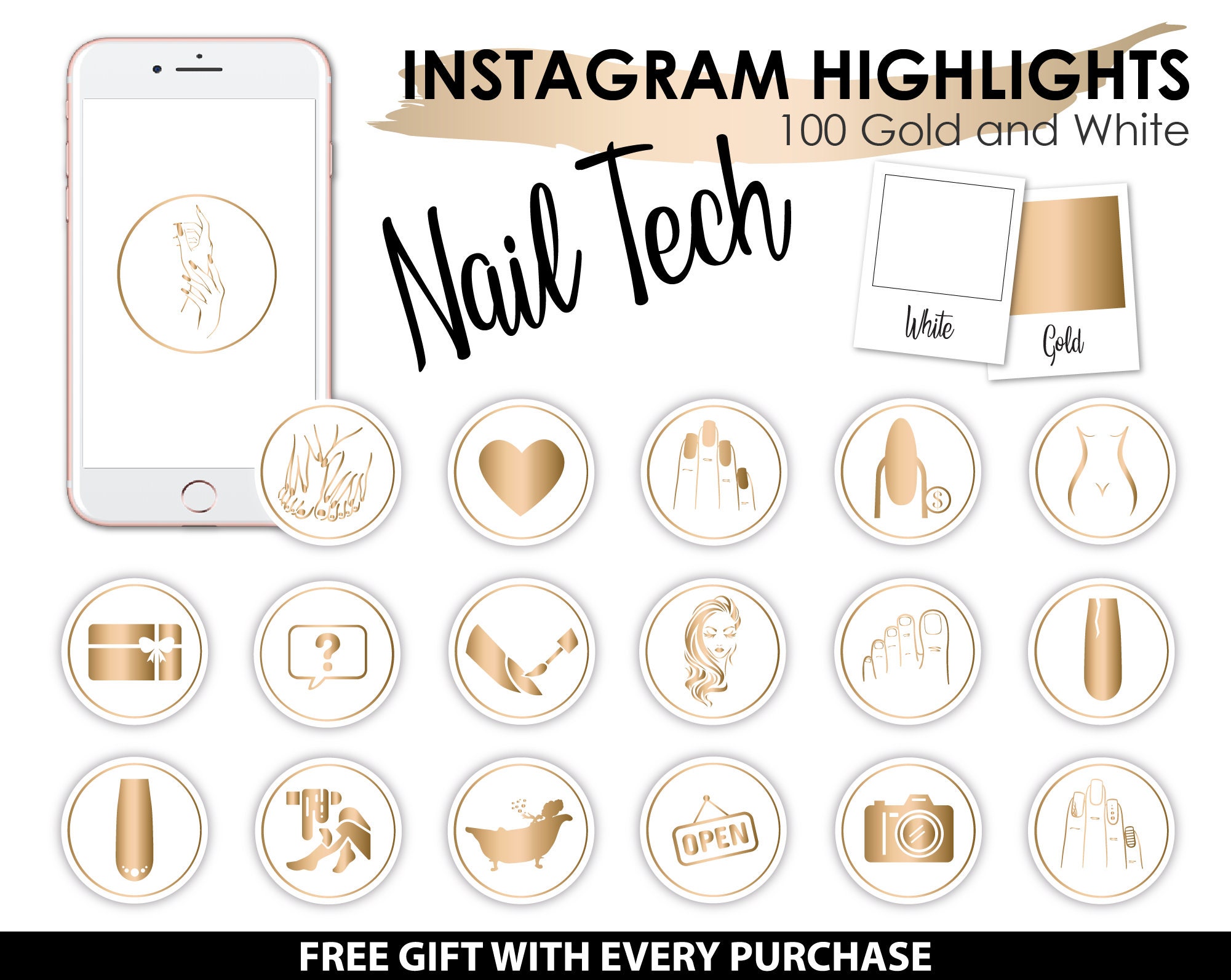 Nail Tech Instagram Story Highlight Icons Instagram Story Etsy