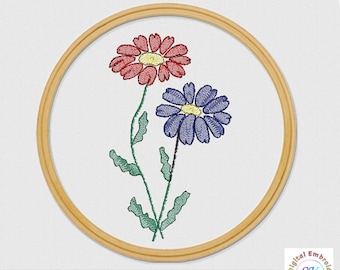 Art Deco Flowers - Design #6 Machine Embroidery File - Multi Color or Single Color - PES, HUS, VIP plus more formats