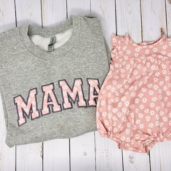 Custom Mama Embroidered Baby Clothing Keepsake Sweatshirt. Cozy Mama Sweater Personalized Mama Shirt, Mother's Day Gift, Mother's Day Gift