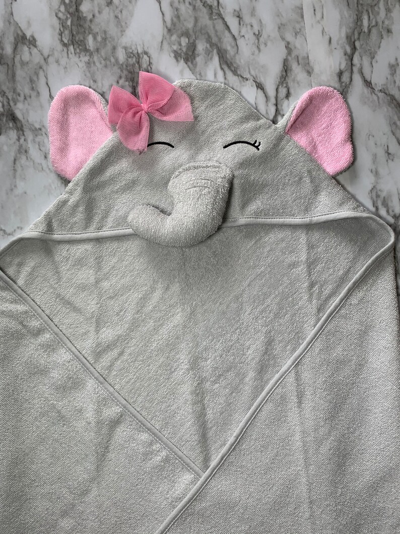 Custom Elephant hooded towel.Personalized baby towel.Custom embroidery Name or Initials