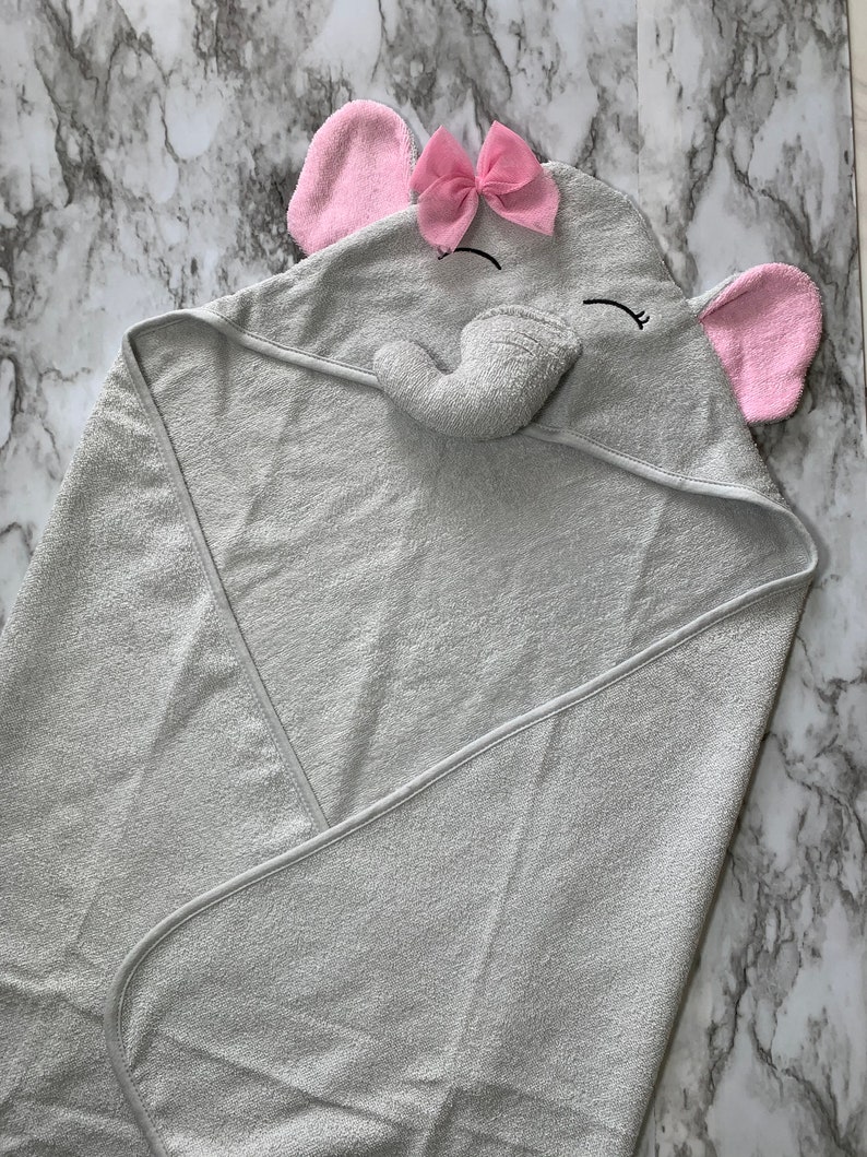 Custom Elephant hooded towel.Personalized baby towel.Custom embroidery Name or Initials