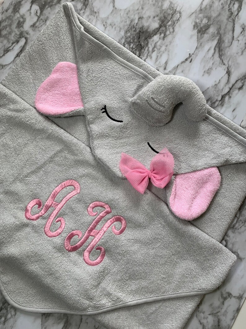 Custom Elephant hooded towel.Personalized baby towel.Custom embroidery Name or Initials