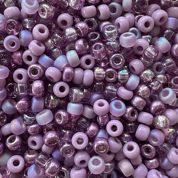 24g Miyuki 6/0 Seed Bead Mix | Mauvey | 6/0 Miyuki Purple Seed Beads for Jewelry Making, Macrame, Embroidery, and More!