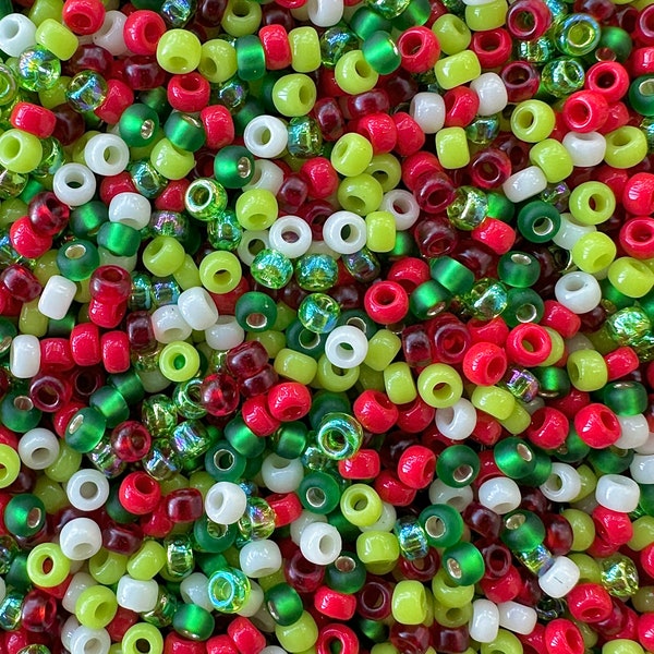 20g Miyuki 11/0 Seed Bead Mix | Grinch | Miyuki 11/0 Seed Beads for Jewelry Making, Embroidery, Bead Weaving, and more! Christmas Beads