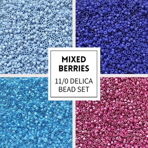 11/0 Miyuki Delica Seed Bead Set: Mixed Berries (4 colors, 7g each)