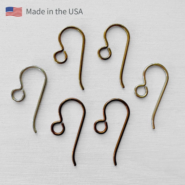 10 Pairs Niobium Ear Wires Hypoallergenic, Nickel Free Ear Wires for Earrings, Niobium Ear Hooks, Earring Findings, Made in the USA