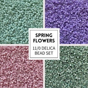 11/0 Miyuki Delica Bead Set: Spring Flowers (4 colors, 7g each)