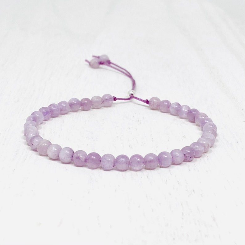 Kunzite Bracelet Eco-friendly Packaging 4mm Kunzite Stone Bracelet