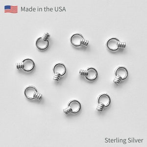 10 Sterling Silver Crimp End Caps, Sterling Silver Crimp Beads, 0.7 mm ID, Made in the USA