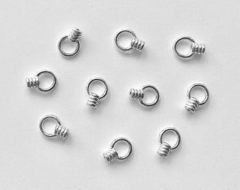 10 Sterling Silver Crimp End Caps, Sterling Silver Crimp Beads, 0.7 mm ID, Made in the USA