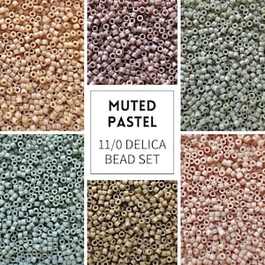 11/0 Miyuki Delica Bead Set: Muted Pastel (6 colors, 7g each)