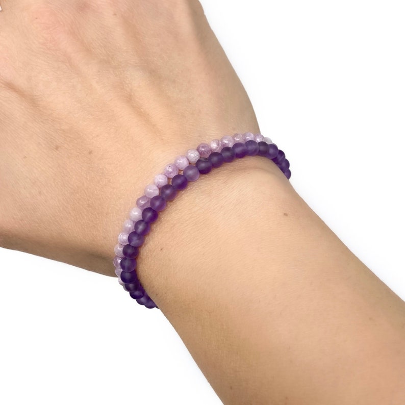 Kunzite Bracelet Eco-friendly Packaging 4mm Kunzite Stone Bracelet