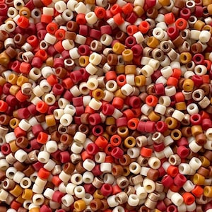 11/0 Miyuki Delica Bead Mix: Barn (10g) with Shades of Red and Brown