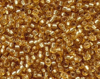 24g 11-4: Silver Lined Dark Gold Miyuki 11/0 Seed Beads for Jewelry Making, Embroidery, Bead Weaving, and more!