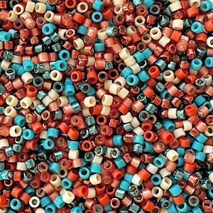 11/0 Miyuki Delica Bead Mix: Copper Blues (10g)