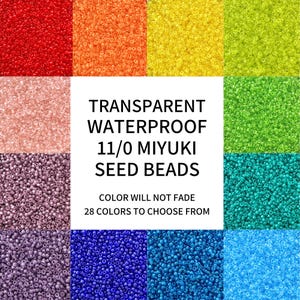 11/0 Transparent Miyuki Beads, Round/Rocaille, Waterproof, No Fading, Size 11 Seed Beads, Japanese Glass Seed Beads for Jewelry Making, 10g