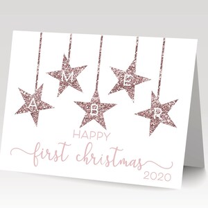 Bébé premier Noël, première carte de Noël personnalisée, filles premier Noël, fils premier Noël, petites-filles premier Noël