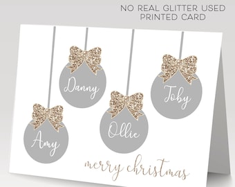 Personalized Family Christmas Card: Bauble Ornament Design
