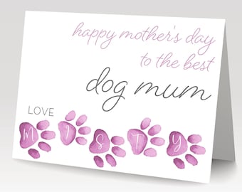 Mothers day card from the dog, dog mum card, mothers day card, from the dog card, best dog mum, happy mothers day from the dog, love the dog