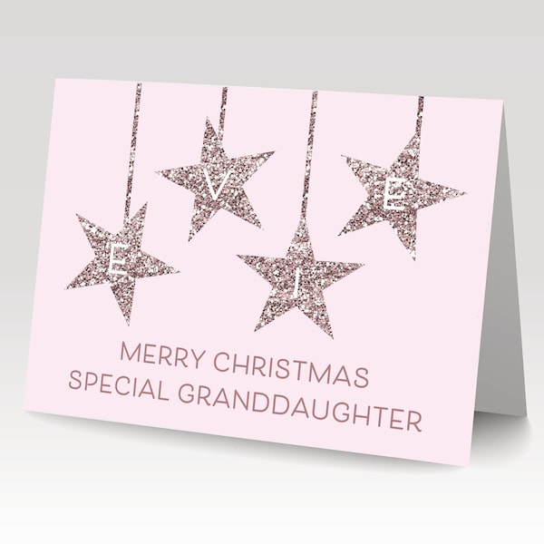 Christmas card granddaughter, Granddaughter Christmas card, Special granddaughter, Personalised granddaughter card, keepsake card