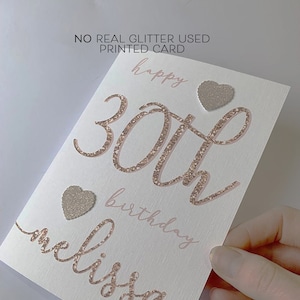 Carte du 30e anniversaire, carte du 30e anniversaire pour elle, carte personnalisée du 30e anniversaire, CARTE ENTIÈREMENT IMPRIMÉE