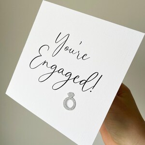 Engagement Card, You&#39;re Engaged, Simple Engagement Card, Congratulations, Keepsake Card,  Congratulations on your engagement
