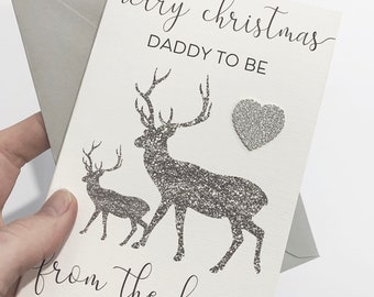 Merry christmas from the bump card, daddy to be christmas card from the bump, dad to be, daddy to be, from the bump card