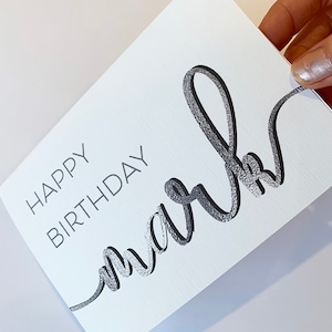 Tarjeta de cumpleaños personalizada para él, Feliz cumpleaños, Tarjeta de cumpleaños para él, Tarjeta con nombre, Tarjeta para él, Hecha a mano, Hermano, sobrino, papá, primo