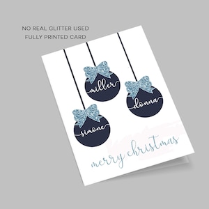 Carte de Noël personnalisée pour la famille, carte de Noël de famille, carte de Noël boule, carte de famille, carte pour un couple, IMPRIMÉE