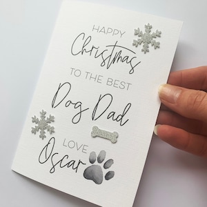 Merry Christmas Dog Dad, Merry Christmas from the dog Best dog dad, Personalised luxury pet card, Merry Christmas to the best dog dad
