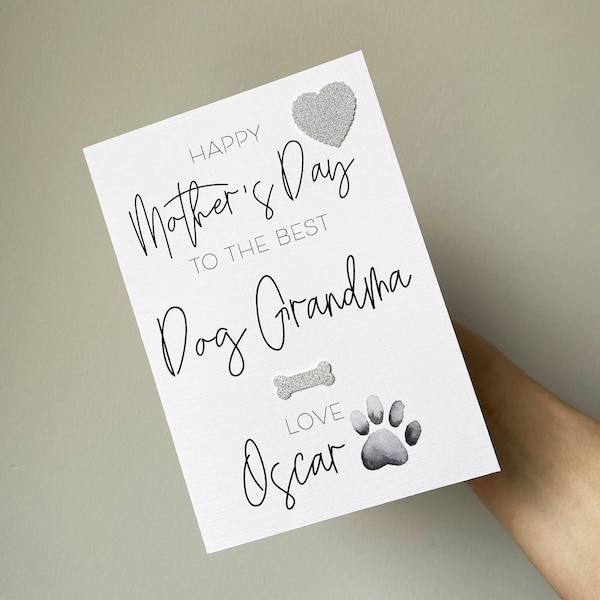 Happy Mother's day to the best dog grandma, dog grandma card, card from the dog, dog grandma, dog nanny, dog gran, dog granny card