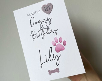 Dog birthday card, card for pet lover, dog lover card, pet birthday card, dog first birthday, doggy birthday, personalised dog birthday card