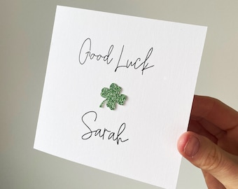 Personalised Good Luck card, good luck, new job card, new job, leaving card, job interview card, exam card, best of luck, new venture
