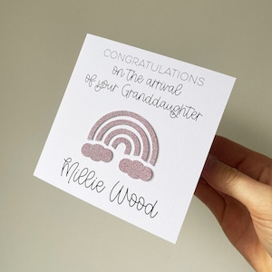 Nouvelle carte petite-fille, nouvelle carte grands-parents, félicitations pour la naissance de votre nouvelle petite-fille, carte pour grands-parents,