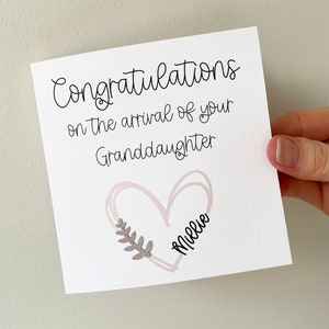 Nouvelle carte petite-fille, nouvelle carte grands-parents, félicitations pour la naissance de votre nouvelle petite-fille, carte pour grands-parents,