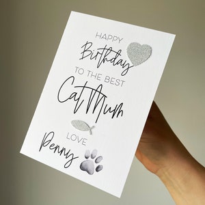 Joyeux anniversaire chat, carte d'anniversaire de maman chat, carte du chat, meilleure maman de chat, carte d'anniversaire de chat