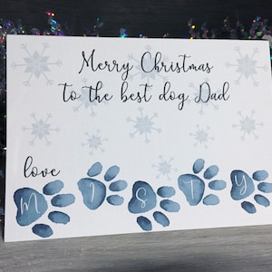 Merry Christmas Dog Dad, Best dog dad, Personalised luxury pet card, Merry Christmas to the best dog dad, Christmas dog card