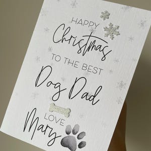 Buon Natale papà cane, Miglior papà cane, Biglietto di lusso personalizzato per animali domestici, Buon Natale al miglior papà cane, Biglietto di Natale per cani, dal cane