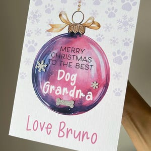 Frohe Weihnachten Hunde-Oma, Frohe Weihnachten vom Hund, Beste Hunde-Oma, Personalisierte Haustierkarte, Frohe Weihnachten an die beste Hunde-Oma,