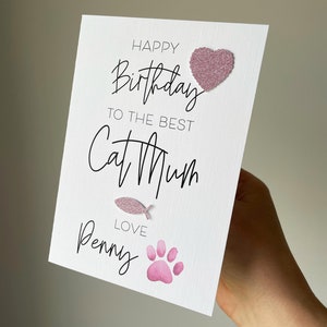 Alles Gute zum Geburtstag von der Katze, Geburtstagskarte Katzenmutter, Karte von der Katze, beste Katzenmutter, Geburtstagskarte Katze