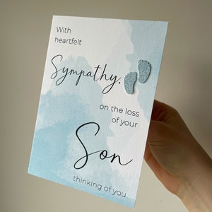 Carte de sympathie, perte de votre fils, une pensée pour vous, carte de deuil, désolé pour votre perte, désolé pour la perte de votre fils, mort-né, mort-né