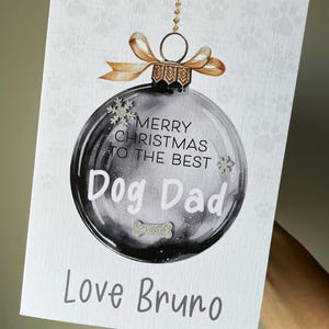 Feliz Navidad, papá de perro, Feliz Navidad de parte del perro, Mejor papá de perro, Tarjeta de lujo personalizada para mascotas, Feliz Navidad para el mejor papá de perro