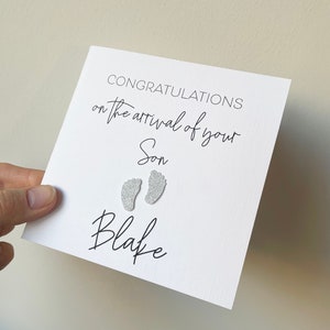 Nouvelle carte bébé fils, carte nouveaux parents, félicitations pour la naissance de votre fils, carte pour les nouveaux parents, carte souvenir fils, carte nouveau bébé